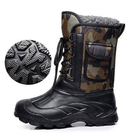 Men's Thickened Medium Pile Warm Anti-skid And Waterproof Snow Boots