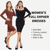 Long Sleeve Tight Skirt Siamese Body Shaping