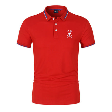 Men's Printed Short-sleeved Polo Shirt