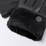 Fleece-lined Thickened Real Leather Gloves