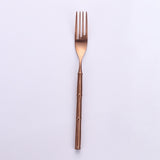 Western Tableware With Bamboo Blue Handle and Gold Head