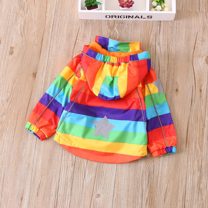 Kids Rainbow Hooded Coat