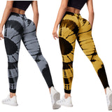 High Waist Hip Lift High Elastic Tie-dye Seamless Yoga Pants