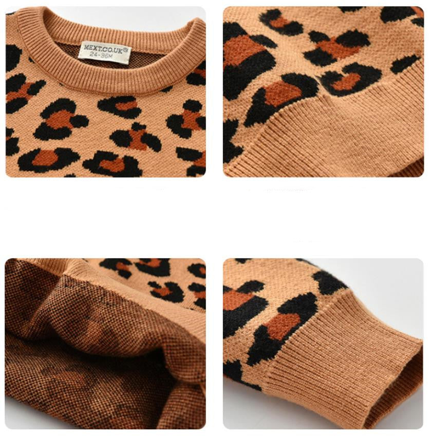 Nuevo jersey de leopardo de estilo coreano para niños