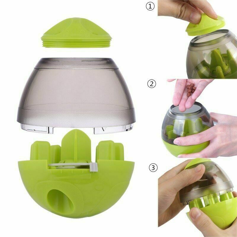 Vaso de bolas de comida para perros, dispensador de alimentador para cachorros y mascotas, tazón de juguete, comida para fugas, alimentador interactivo de vaso para mascotas, dispensador automático de alimentos, tazón, bolas interactivas