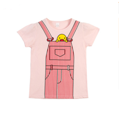 Camiseta infantil de algodón estampada de manga corta.