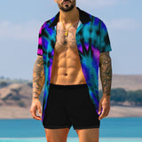 Traje de vacaciones colorido impreso en 3D para hombres