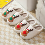 Christmas Shoes Winter Home Slippers Elk Soft Cozy Bedroom Slipper Slip On House Shoes