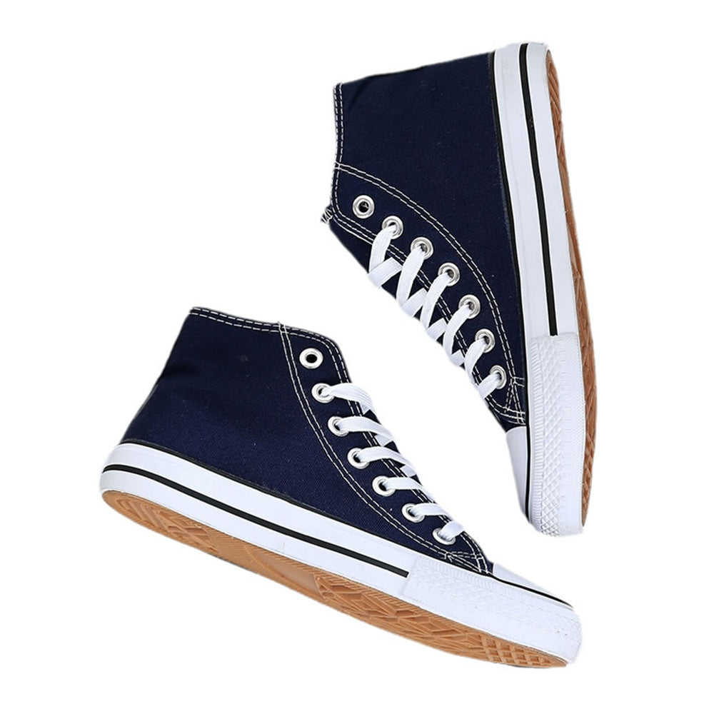 Women's High-top Canvas Pure Color Tied Shoes