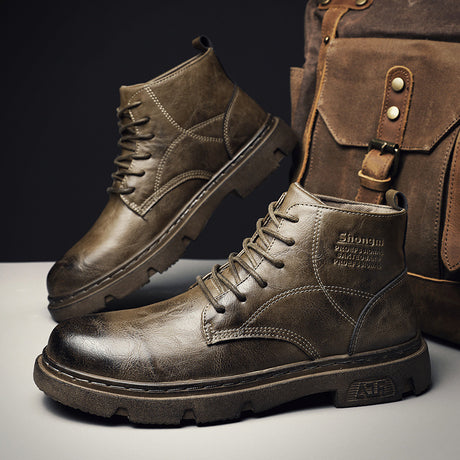 Vintage Fashion Motorcycle Boots Male Trend