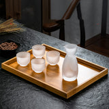 Japanese Style Frosted Sake Jug Set Glass Drinking Utensils