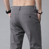 Ice Silk Men's Fashionable Elastic Waist Ultra-thin Casual Pants
