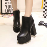 Women's Velvet Warm Leather Boots High Heel