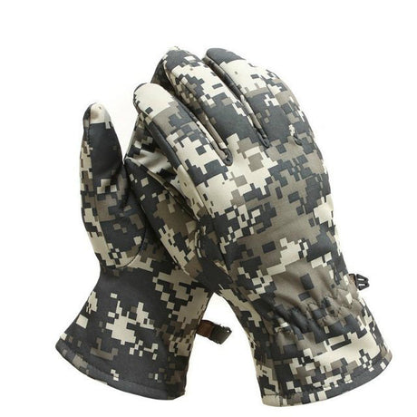 Outdoor Tactics Warm Soft Gloves Shark Leather Camouflage Windproof