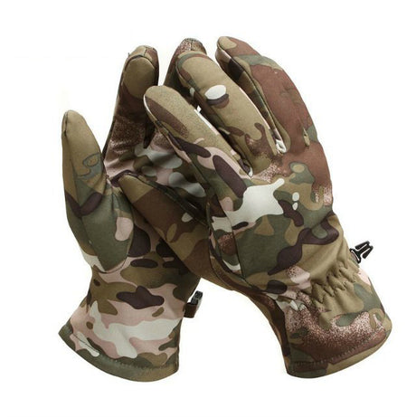 Outdoor Tactics Warm Soft Gloves Shark Leather Camouflage Windproof