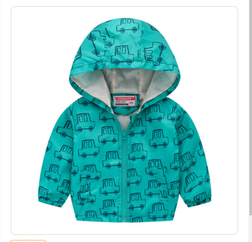 Hooded jacket with print pattern