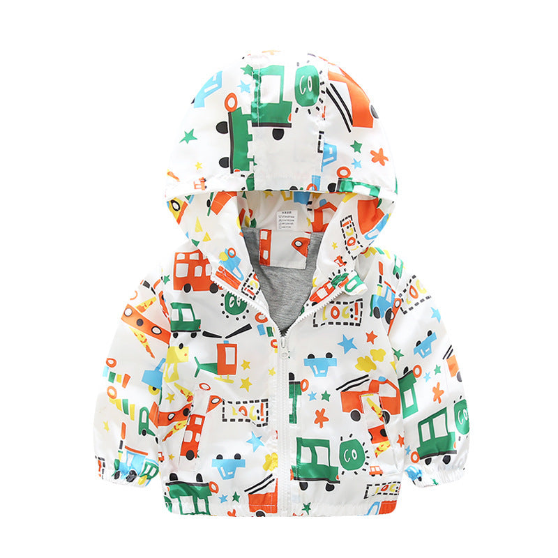 Chaquetas para niños y niños Chaquetas cortavientos con estampado de avión para bebés