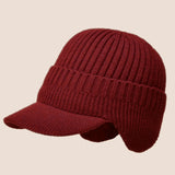 Gorro de punto con protección para los oídos, cálido, para exteriores, otoño e invierno, europeo y americano