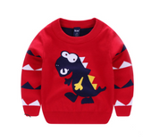 Boy's explosion of wild dinosaur sweater