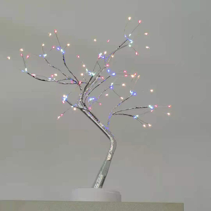 Nueva luz de colores, LED de cielo estrellado, alambre de cobre, lámpara de árbol de arroz