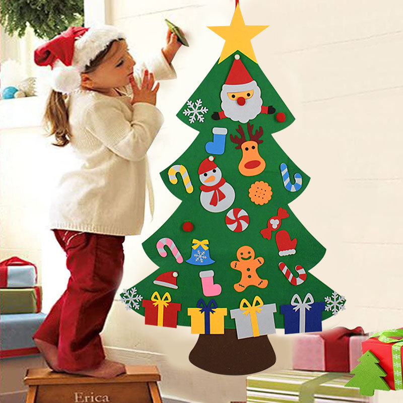 Adornos de árbol de Navidad de fieltro de bricolaje para niños