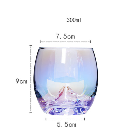 Taza de agua potable familiar de cristal de arcoíris de cristal de colores nórdicos, taza deslumbrante