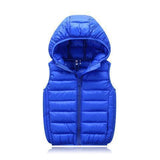 Children's Down Cotton Hooded Thermal Vest Solid Color