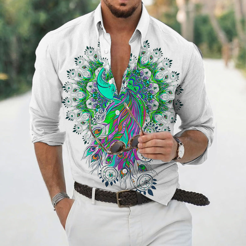 Camisa floral suelta para hombre Playa Retro