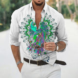 Men's Loose Floral Shirt Beach Retro