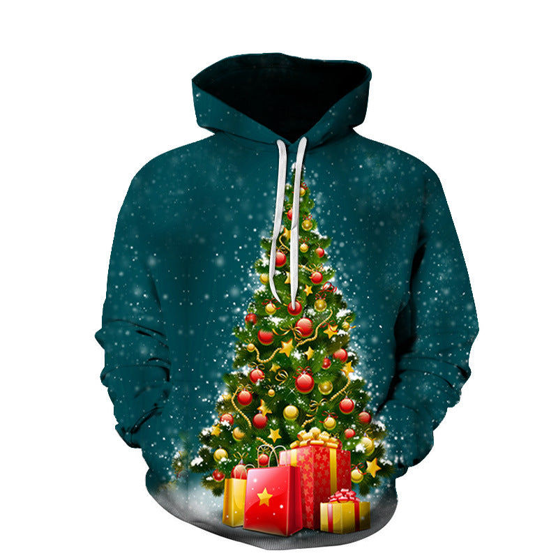 Men's And Women's Fashion Casual 3D Printing Hooded Pullover