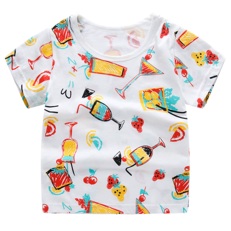 Camiseta de algodón con dibujos animados de autobús escolar, unisex, para niños