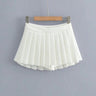 High Waist Front Short Back Length Pleated Skirt With Lining