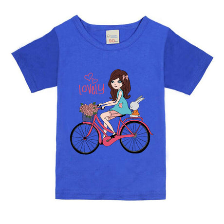 Camiseta Infantil Algodón Niña Bicicleta