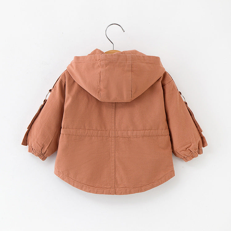 Gabardina de color liso europea y americana para niños