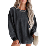 Casual Style Solid Color Knitted Long-sleeved Sweater For Women