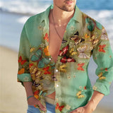 Camisa floral suelta para hombre Playa Retro