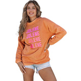 Hour Round Neck Letter Print Pullover Women's Sweater Base