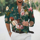 Camisa floral suelta para hombre Playa Retro