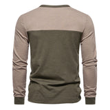 Men's Color Matching Long-sleeved T-shirt European And American