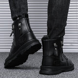 Zapatos de invierno para hombre, botas de cuero de nueva moda, tendencia informal para hombre