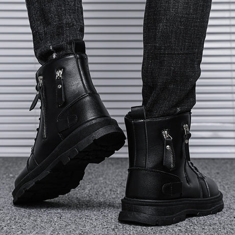 Winter Men's Shoes New Fashion Leather Boots Men's  Casual Trend