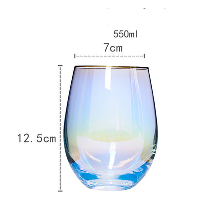 Taza de agua potable familiar de cristal de arcoíris de cristal de colores nórdicos, taza deslumbrante