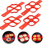 Anillo antiadherente de silicona para hacer tortitas y huevos, moldes para tortillas para hornear en la cocina, molde con forma de anillo para huevos