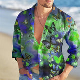 Camisa floral suelta para hombre Playa Retro