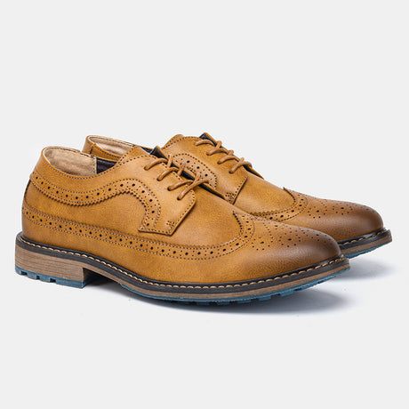 Zapatos de cuero de negocios informales a juego de colores Brogue para hombres cómodos