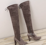 Over-the-knee Boots High Heel Pointed-toe Frosted