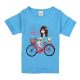 Camiseta Infantil Algodón Niña Bicicleta