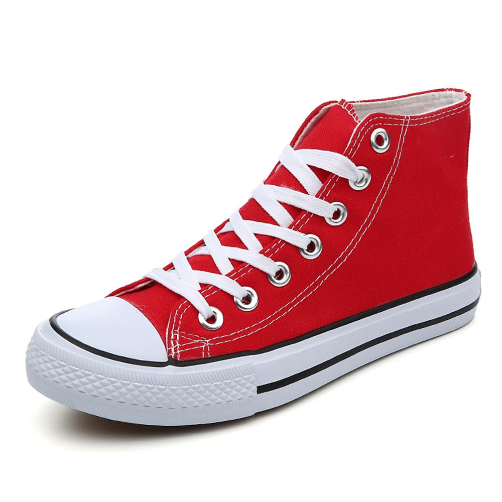 Women's High-top Canvas Pure Color Tied Shoes