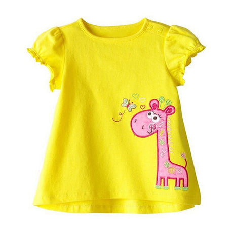 Camiseta Infantil Sencilla Niñas Manga Corta Bebé