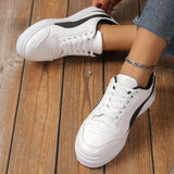 Women's Fashion Casual Multicolor Platform Lace-up Board Shoes